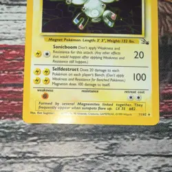 Pokemon TCG Magneton Fossil Holo Rare Unlimited Card 11/62 80 HP English 1999 - Image 3