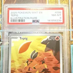 2025 POKEMON WHT EN-WHITE FLARE ILLUSTRATION RARE #096 TEPIG PSA 9 - Image 4