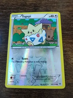Togepi 102/135 Plasma Storm Pokemon Card Reverse Holo - Image 1