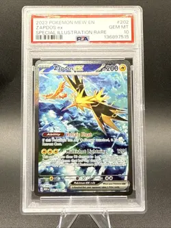 2023 Pokemon Scarlet & Violet 151 Mew-EN Zapdos EX SIR 202 PSA 10 Gem Mint - Image 1