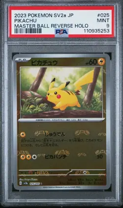 PSA 9 Pikachu 025/165 Master Ball Reverse Holo Sv2a 151 Pokemon Japanese - Image 1