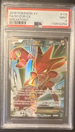 Pokemon Scizor EX Full Art Ultra Rare Holo Breakpoint 119/122 PSA 9 - Image 1