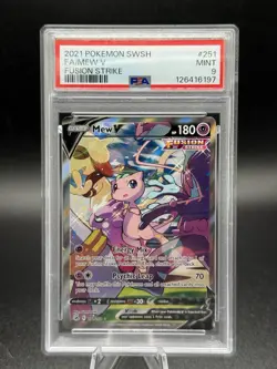 Pokemon TCG Mew v Fusion Strike Holo PSA 9 Mint Full Art #251 - Image 1