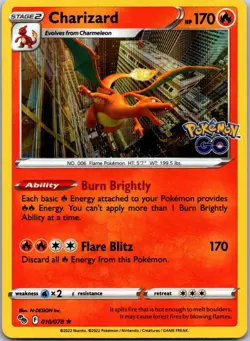 Charizard 010/078 Pokemon GO Holo Rare Holo NM - Image 1
