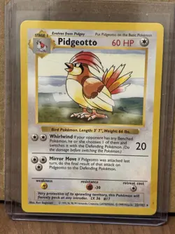 Pokemon Pidgeotto 22/102 Base Set (Shadowless) Rare 1999 Vintage - Image 1