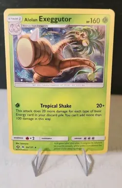 Pokemon TCG Alolan Exeggutor Cosmos Holo W SWIRL 2a/131 Alternate Art Promo LP - Image 2