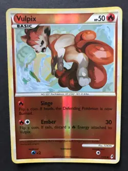 Vulpix 75/95 HGSS Call of Legends REVERSE HOLO Heartgold Pokemon Card Exc - Image 1
