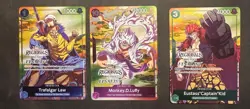 One Piece TCG Regionals Finalist Cards - Luffy P-041 Law ST03-008 Kid P-003 EN - Image 1