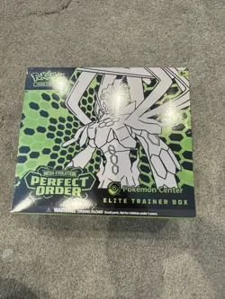 PokemonTCG Perfect Order Pokemon Center ETB New ripped seal on back. - Image 1