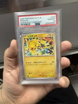 2025 POKEMON JPN SV-P PROMO GYM EVENT CAMPAIGN #291 PIKACHU PSA 10 GEM MINT TCG - Image 1