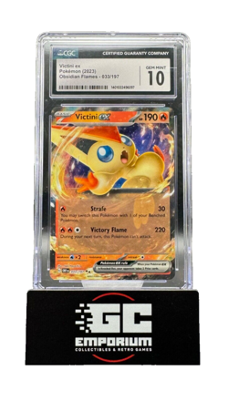 Victini ex Pokemon 2023: Obsidian Flames 033/197 Holo Double Rare CGC 10 - Image 1