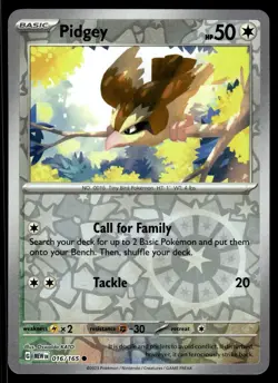PIDGEY - 016/165 Common 151 Pokemon Reverse Holo NM - Image 1