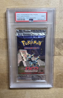 Pokemon 2001 WOTC 1st Edition Neo Discovery Umbreon Sealed Booster Pack PSA 9 - Image 1
