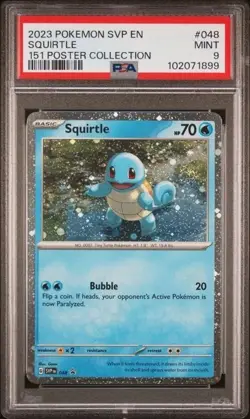 SQUIRTLE #048 PSA 9 2023 SVP Black Star Promo 151 Poster Collection MINT Pokemon - Image 1