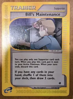 2002 Pokemon Nintendo TRAINER Bill's Maintenance 137/165 - Image 1
