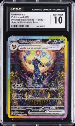 2025 POKEMON PRE EN-PRISMATIC EVOLUTIONS #161 UMBREON EX CGC 10 GEM MINT - Image 1