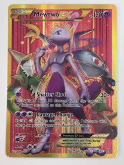 Pokemon Mewtwo EX (Secret Rare) Full Art 164/162 BREAKthrough 2015 Card - Image 1