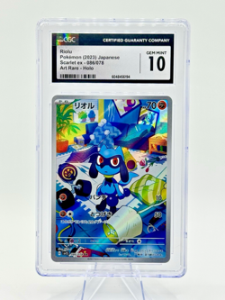 Pokemon 2023 Japanese Scarlet ex Full Art Rare Holo RIOLU 86/78 CGC 10 GEM MINT - Image 1
