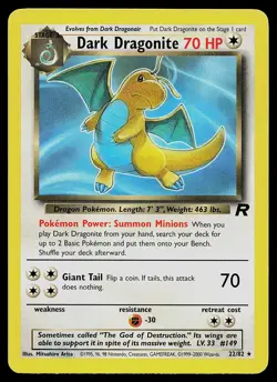 Pokemon Card - Dark Dragonite Team Rocket 22/82 Rare - Image 1