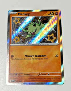 Pokemon TCG Paldean Fates Mankey PAF 169/091 Shiny Rare - Image 1