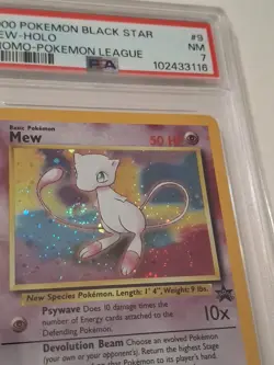 Mew Holo WOTC Black Star Promo Pokemon PSA 7 Vintage G69 W Swirl 1 - Image 3