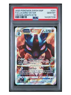 PSA 10 LUCARIO VSTAR SWSH291 BLACK STAR PROMO CROWN ZENITH ETB POKEMON 😍 - Image 1