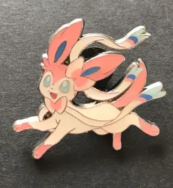 Sylveon V Memories Shiny Pokemon Pin Badge Metal 2021 Enamel Eeveelution RARE - Image 1