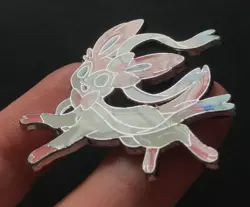 Sylveon V Memories Shiny Pokemon Pin Badge Metal 2021 Enamel Eeveelution RARE - Image 3