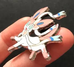 Sylveon V Memories Shiny Pokemon Pin Badge Metal 2021 Enamel Eeveelution RARE - Image 5