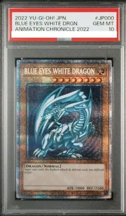 PSA10 Yu-Gi-Oh Blue Eyes White Dragon AC02-JP000 Prismatic Secret Rare English - Image 1
