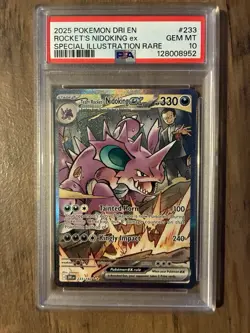 Pokemon TCG Team Rockets Nidoking EX 233/182 Sir Destined Rivals PSA 10 - Image 1