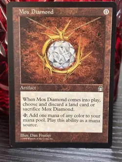 Wizards Mox Diamond Stronghold Rare Artifact Card English 1998 Dan Frazier - Image 1