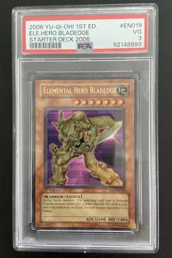 2006 YU-GI-OH - 2006 1ST EDITION #EN019 ELEMENTAL HERO BLADEDGE PSA 3 - Image 1
