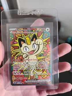 Pokemon Meowth EX 121/088 Full Art Holo POR Cat Basic English TCG Card - Image 1