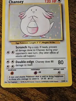 Chansey 3/102 Holo Rare Base Set Pokemon Card - Image 3