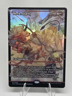 MTG Meek Attack - ECL 0388 - Mythic Rare - Borderless FOIL - Lorwyn Eclipsed NM - Image 1