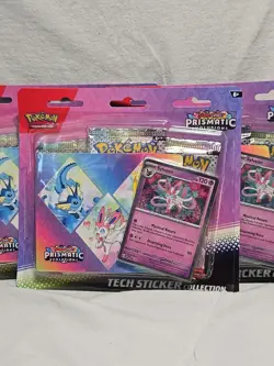 Prismatic Evolutions Tech Sticker Collection | Sealed Blister Pack x3 | Pokemon - Image 2