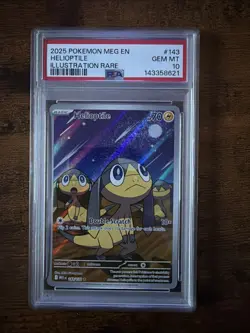 2025 Pokemon Helioptile Illustration Rare Mega Evolution 143/132 PSA 10 GEM MINT - Image 1