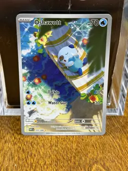 Oshawott Illustration Rare Water Holo SV White Flare #105/086 Pokemon TCG NM - Image 1