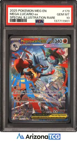 Pokemon 2025 Mega Lucario ex 179/132 SIR Mega Evolution GEM MINT PSA 10 - Image 1