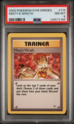 2000 POKEMON GYM HEROES #114 MISTY'S WRATH PSA 8 - Image 1