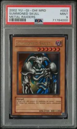 2002 YU-GI-OH! METAL RAIDERS #MRD-003 SUMMONED SKULL PSA 9 - Image 1