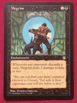 Magic The Gathering STRONGHOLD MEGRIM black card MTG - Image 1