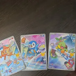 Pokemon First Partner Illustration Collection Promos Chimchar Turtwig Piplup - Image 1