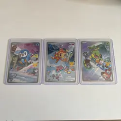 First Partner Illustration Promos | Turtwig Chimchar Piplup *MINT* Pokemon Cards - Image 1