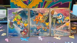 Pokemon First Partner Illustration promos x3 chimchar turtwig piplup - Image 1