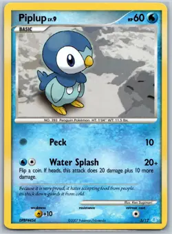Piplup DP Trainer Kit: Manaphy & Lucario 5/12 LP-NM Pokemon card - Image 1