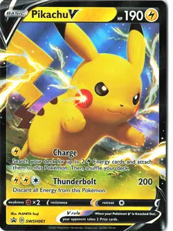 SWSH061 Pikachu V Holo Promo Card - 2019 Pokemon TCG Trading Card - Image 1