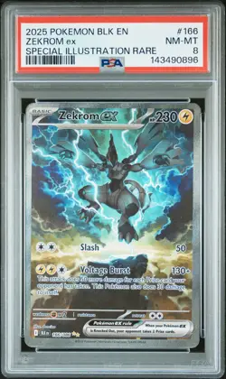 2025 POKEMON BLK EN-BLACK BOLT SPECIAL ILLUSTRATION RARE #166 ZEKROM EX PSA 8 - Image 1