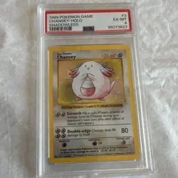Pokemon Chansey 3/102 Base Set Shadowless Holo Rare 1999 PSA 6 - Image 1